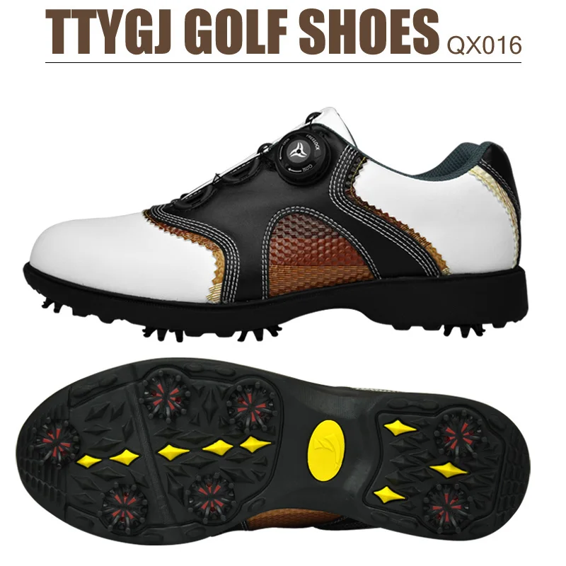 PGM Лакированная обувь для гольфа мужская кожаная кружева отправка мероприятий