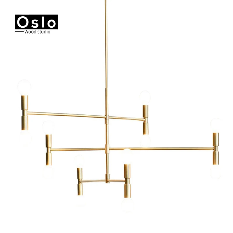 Металлические золотые люстры современные потолочные подвесные светильники