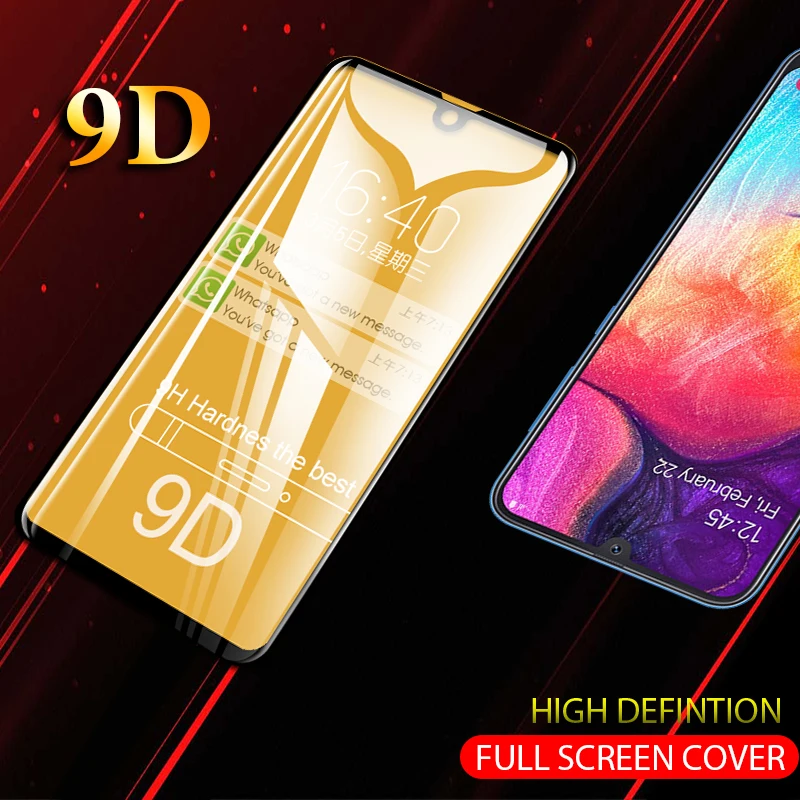 Стекло 9D с полным покрытием для Samsung M20 A50 9 D Защитное стекло Galaxy A30 A40 A 20 M30 A7 2018 M 10