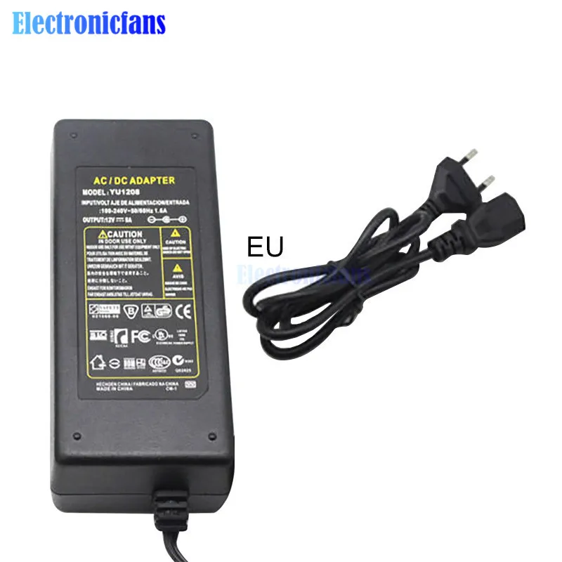 DC 12V 5A трансформатор освещения AC/DC адаптер питания EU/US/AU/UK штепсельная вилка