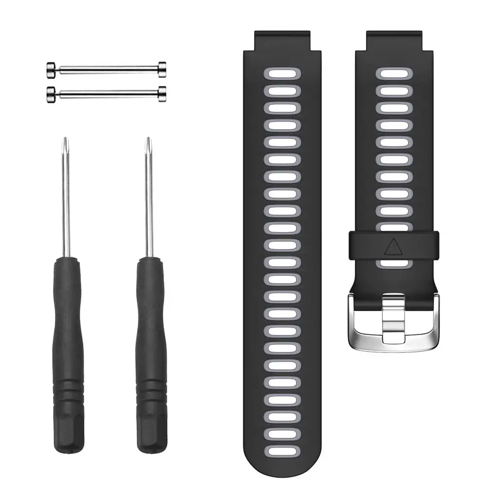 Силиконовый двухцветный удобный сменный ремешок для Garmin Forerunner 735XT 630 620 235 230 220