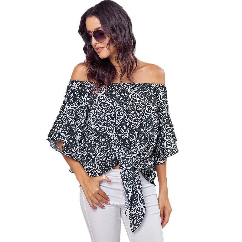 Modecrash/Женская блузка с цветочным узором и рукавами-бабочками сезон осень