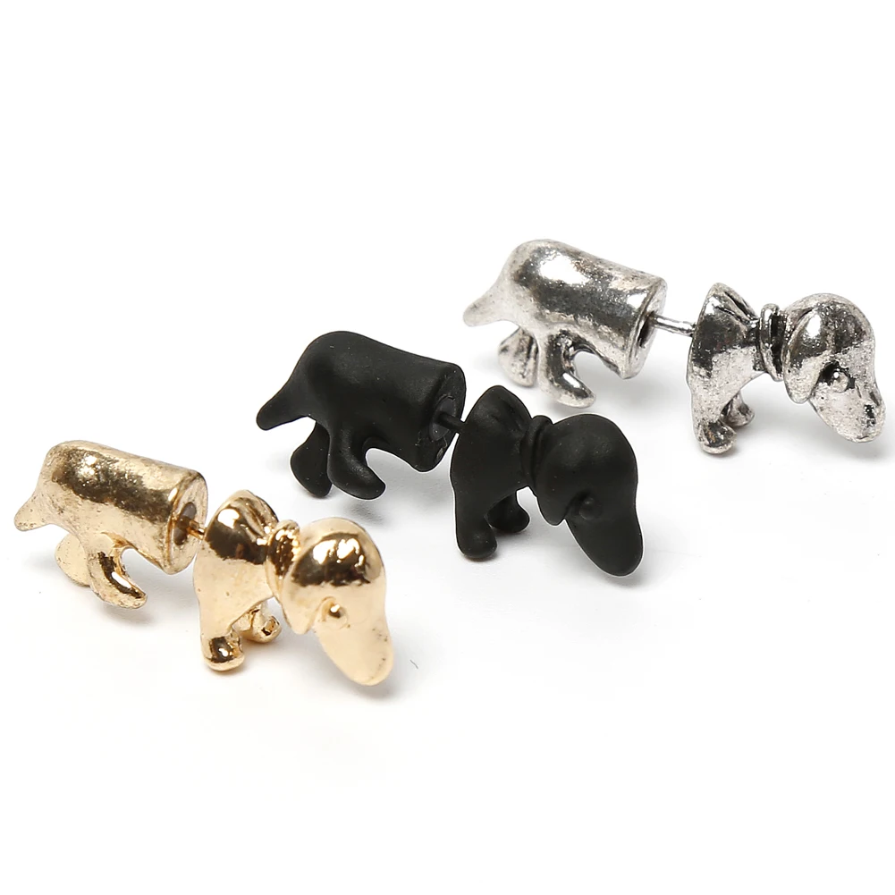 

1piece Punk Rock Trendy Cool Dachshund Dog Impalement Unisex Ear Stud Party Earrings