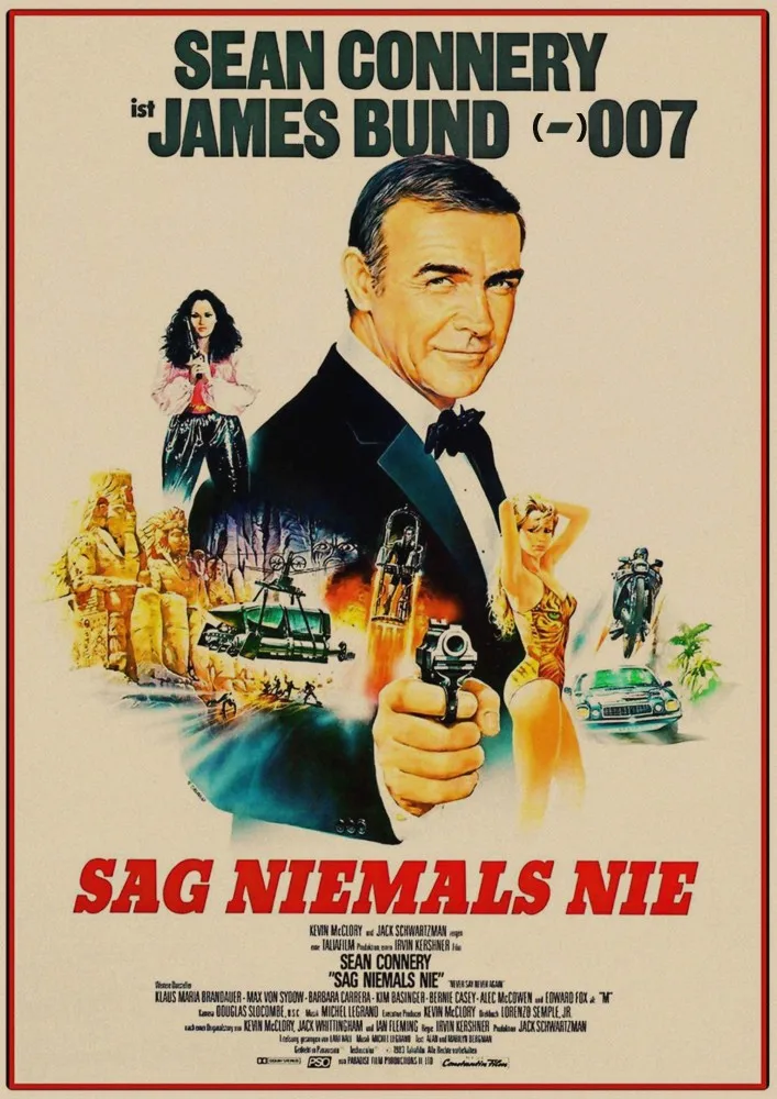 9 007 James Bond фильм плакат крафт-бумага стена коричневый ВИНТАЖНЫЙ ПЛАКАТ Бар Кафе гостиная плакаты обои домашний Декор подарок A3 - Цвет: 9