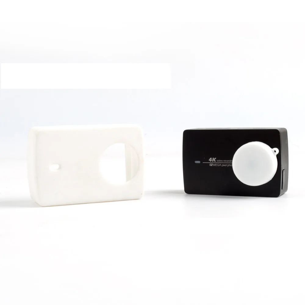 white Защитный силиконовый чехол-накладка для Xiaomi yi 4k Action Sport, крышка объектива камеры, хорошее качество - Цвет: white