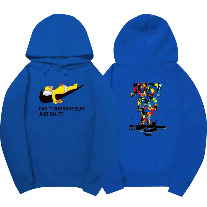 Fashion Funny Print Hoodie Sweatshirt Men Women Just Do It Colorful Letter Long Sleeve Hip Hop Cotton O-Neck Hoody | Мужская одежда