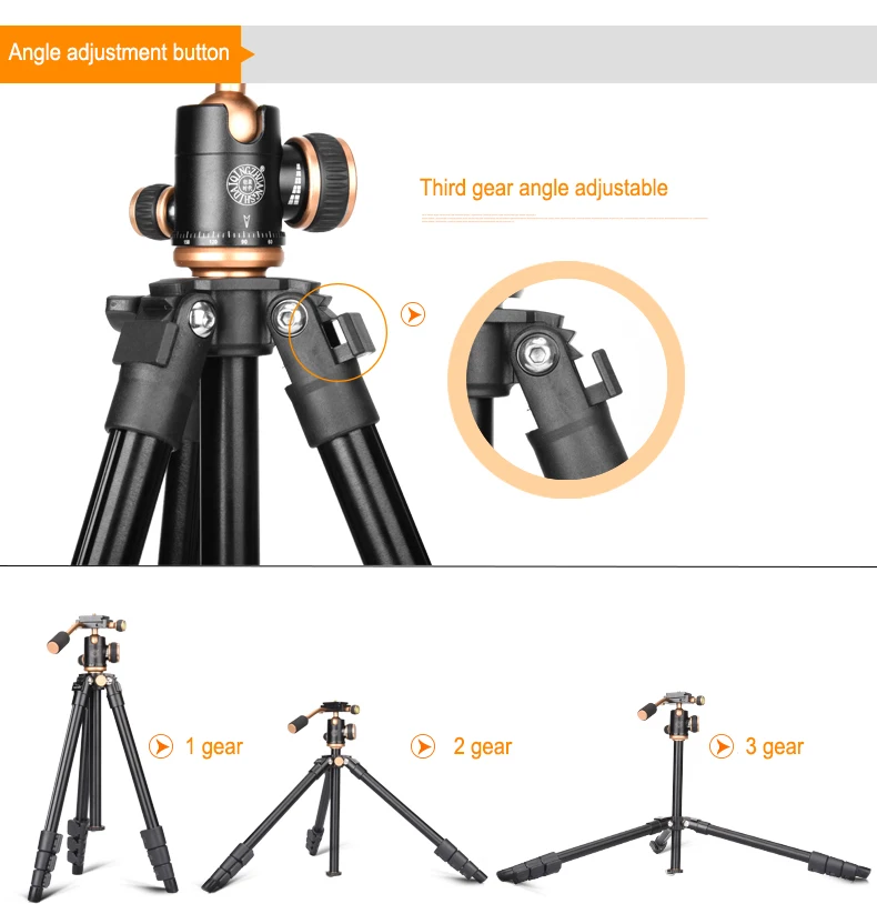 Портативный алюминиевый штатив Cadiso Q160S с шаровой головкой для камеры DV DSLR