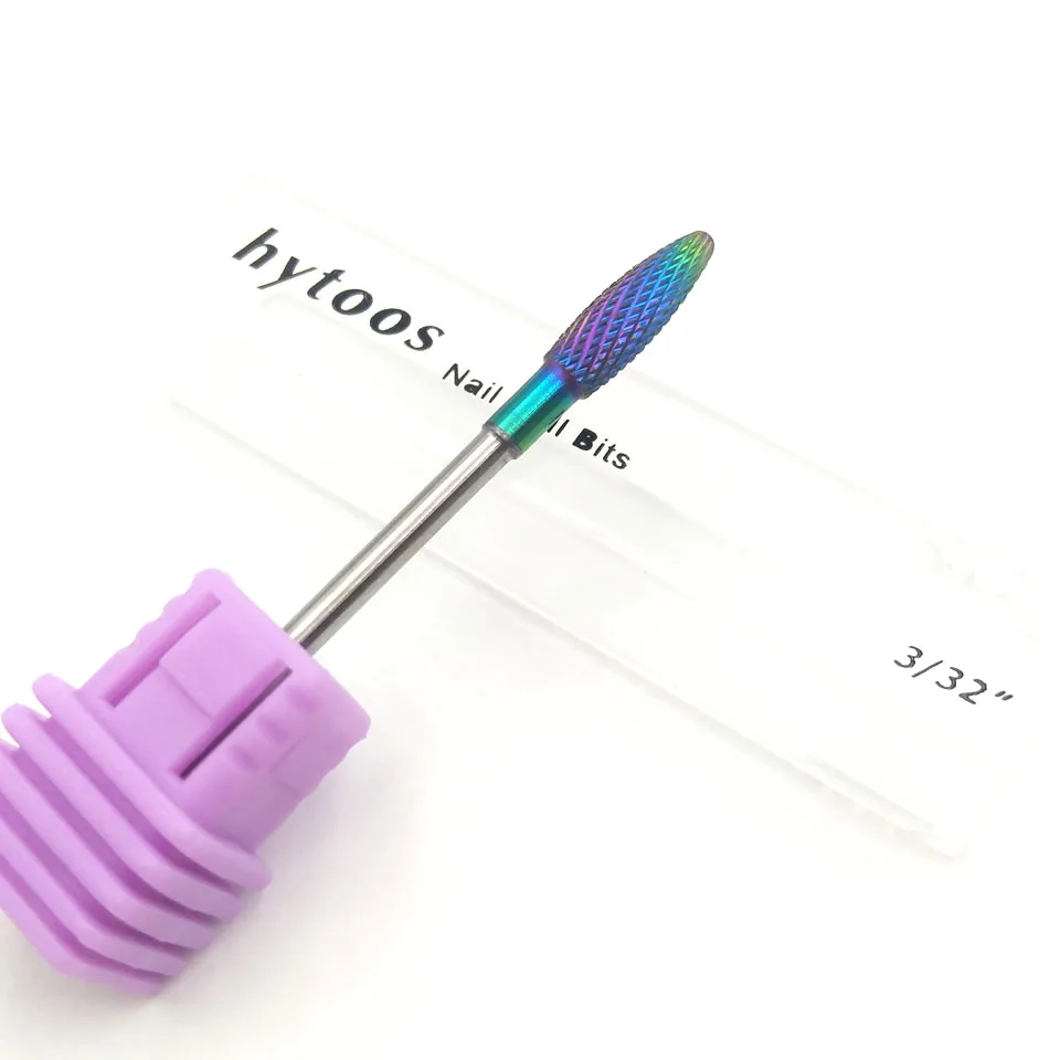 Фреза HYTOOS Радужная из карбида вольфрама фреза для ногтей вращающаяся 3/32 дюйма
