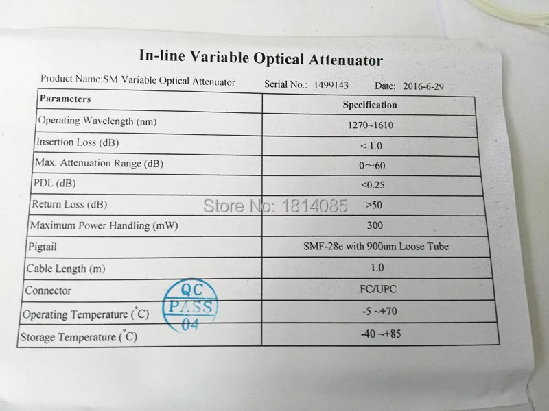 Jyttek Mechanical Variable Adustable Optical Singlemode 1270-1610nm FC/UPC Fiber Attenuator 0-60dB VOA | Мобильные телефоны и