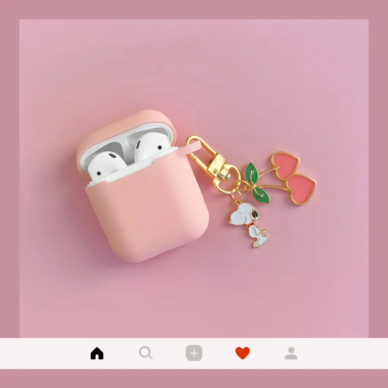 Милый чехол с подвеской в виде собаки вишни для Airpod мультяшный наушник Чехлы для Apple Airpods милые аксессуары защитный чехол с брелком