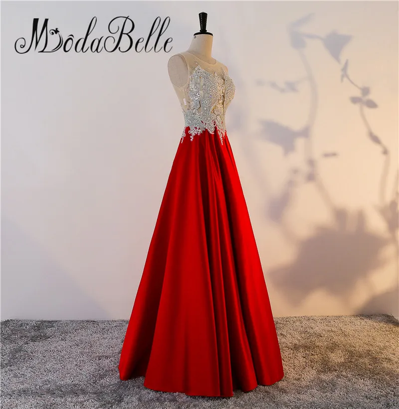 Modabelle Vestidos Festa Longo атлас с кружевом бусинами вечернее платье сексуальное