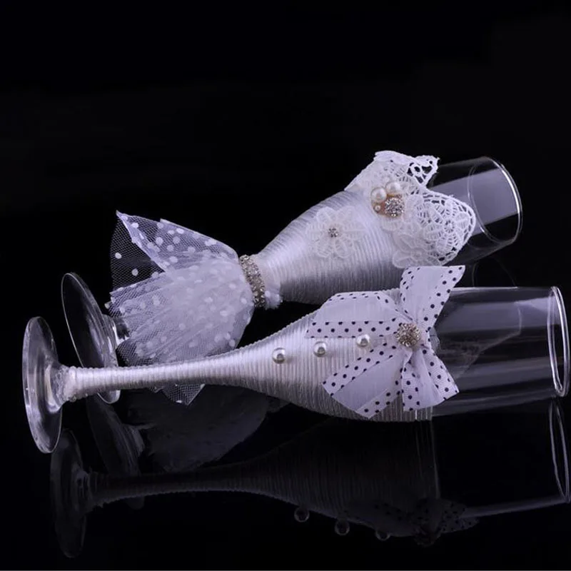 Креативные подарки для невесты и жениха Набор стаканов вина цвета шампанского