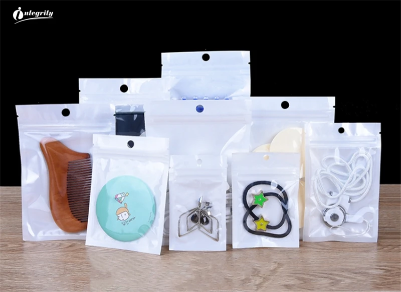 Целостность 300 шт. Малый размер клапан сумка белый/прозрачный самоуплотняющийся