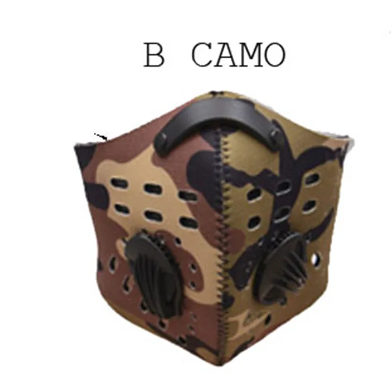 Камо Leopard Pm2.5 здоровый Carborn Половина маска спортивные пыли защитные фильтры для смога маска Ciclismo - Цвет: B Camo
