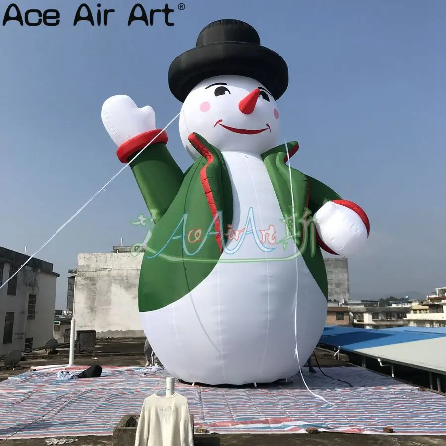 Bestellen Heißer Verkauf Weihnachten Aufblasbare Dekorationen, Riesen Grüne Aufblasbare Weihnachten Schneemann Für Förderung