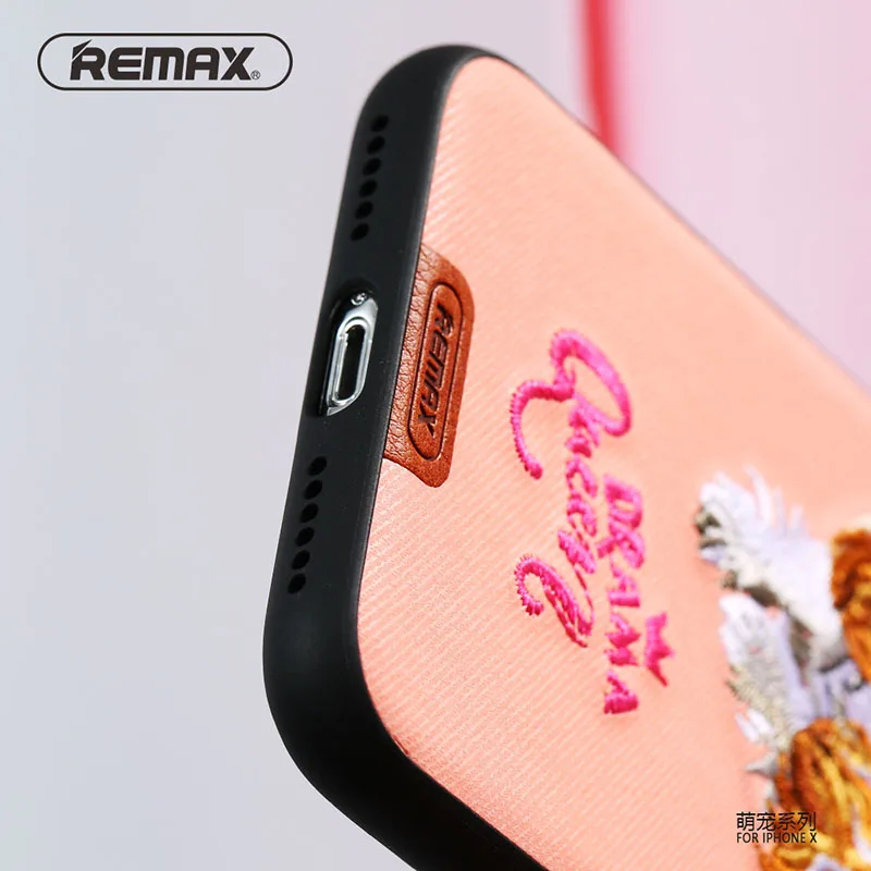 Оригинальный Remax PU Телефонные Чехлы для iphonex X Обложка 3D Вышивка животного iPhone