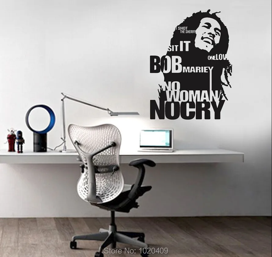 Настенные Стикеры для домашнего интерьера декоративные обои Bob Marley Jamaica Reggae Music Art