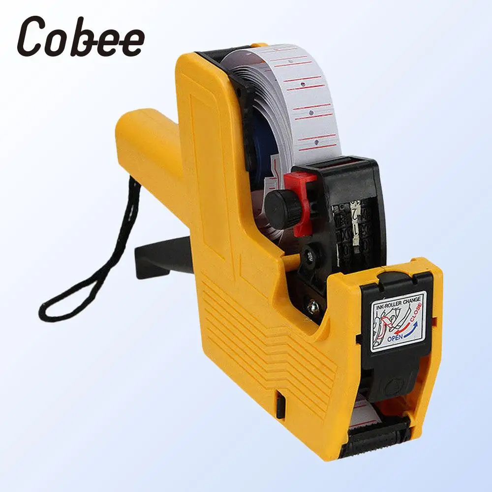 

10 roll Handheld Price Labelling Gun Plastic 8 Digits EOS Price Tag Gun 21 X 12mm Labels Machine for Supermarket Shopping Mall