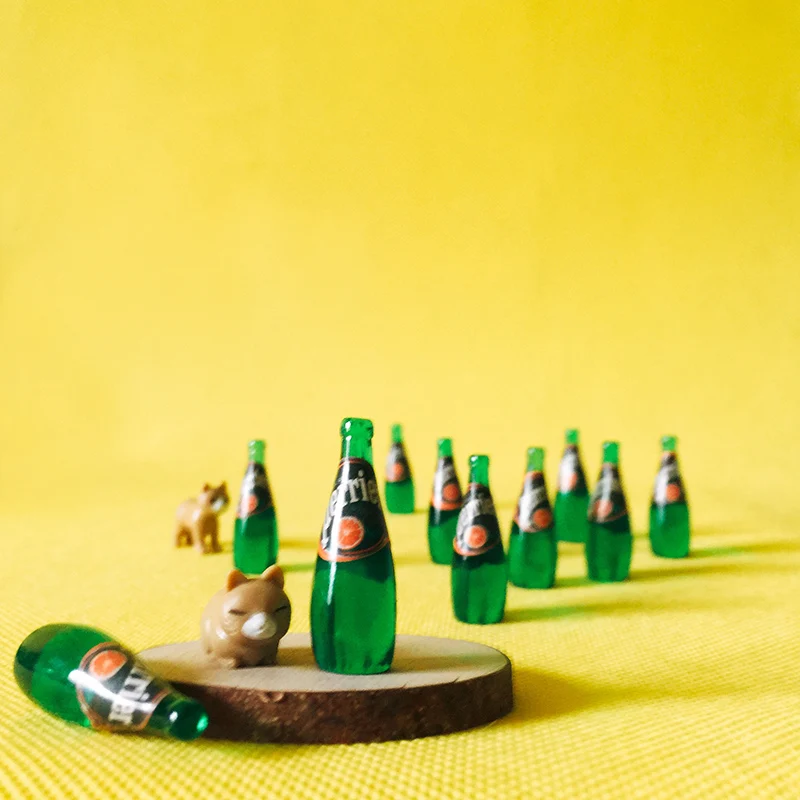 Новые ~ 10 шт зеленые бутылки воды/miniatures напитки/посуда/Искусственный/Сказочный