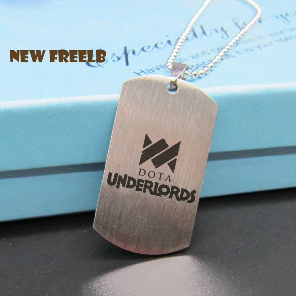 Новая игра Dota Underlords логотип Dog Tag нержавеющая сталь цепи ожерелья лазерная печать