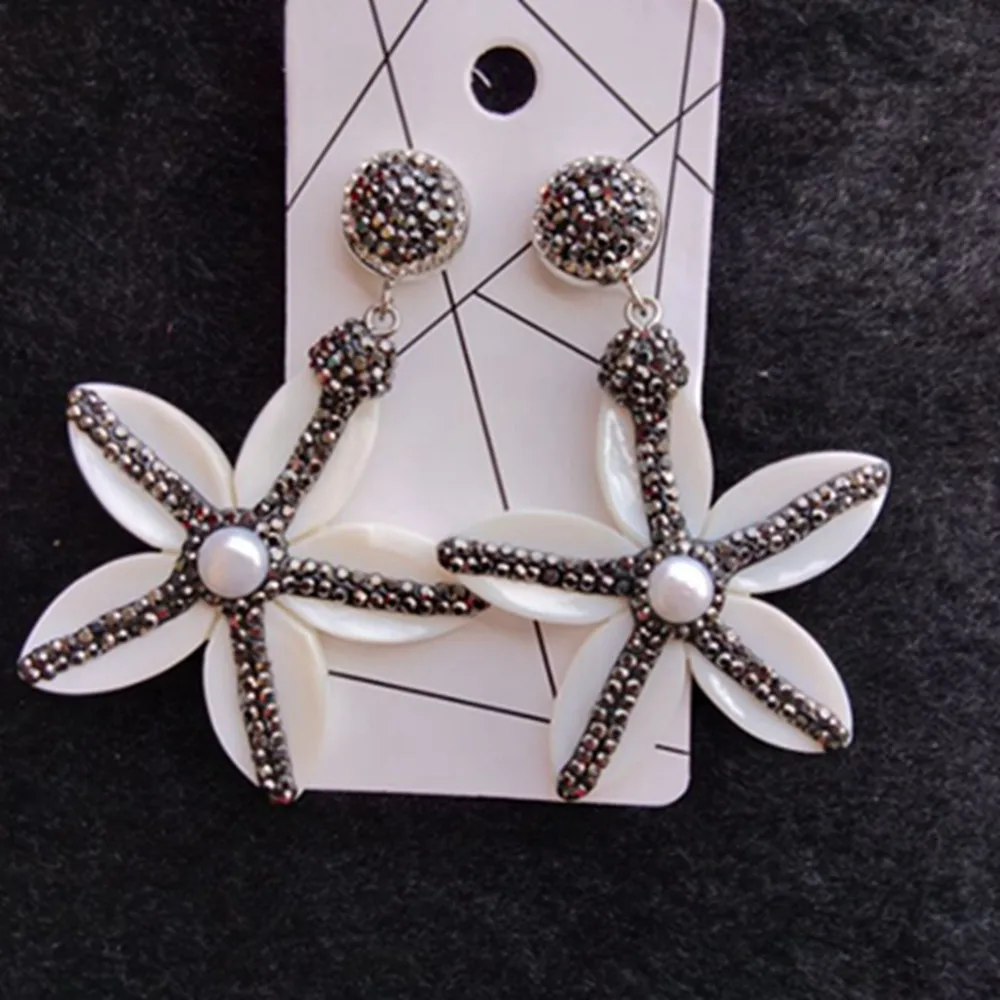 Женские сережки со стразами жемчужные висячие серьги роскошные Fsahion большие