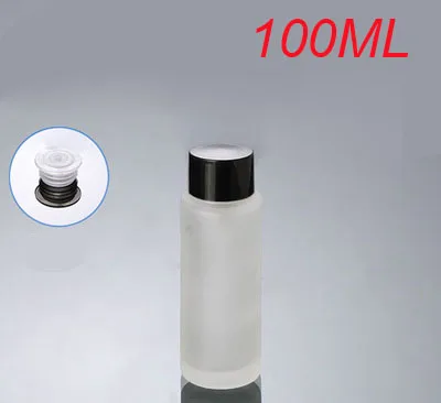 wholesale 50pcs 100ml frosted glass bottle with black lid l, 100 ml glass otion bottle ,100 g Cosmetic Packaging glass bottle