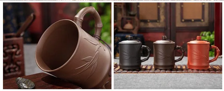 420 ml фиолетовая глина yixing Чай чашка с крышкой ручной работы Керамика чайный набор кунг-фу офис мастер Чай чашки Молоко Кофе Вода Кружка для питья