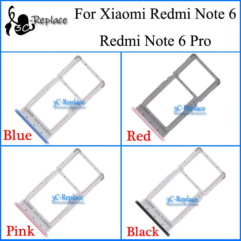 Для Xiaomi Redmi Note 6 / Pro Global Sim лоток держатель карты Micro SD слот части адаптер Sim-карты |