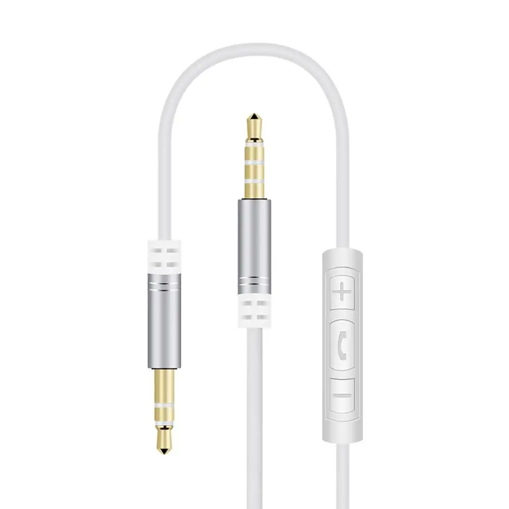 4.5FT аудио кабель для Skullcandy Hesh 3, Hesh 2, Hesh, дробилка, Измельчить Наушники Замена шнура со встроенным пультом дистанционного управления/Микрофоном - Цвет: White With Mic
