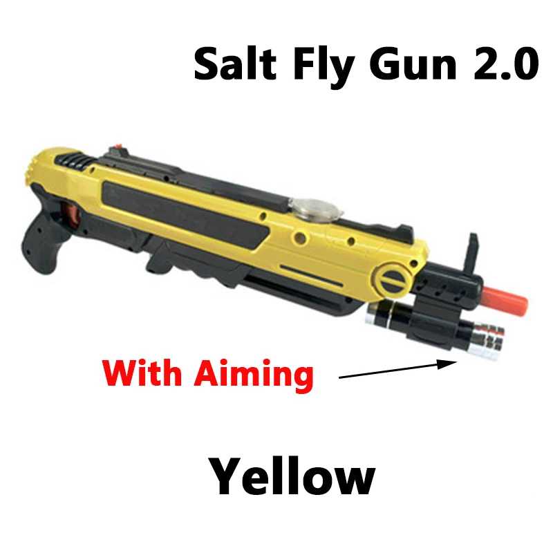 2.0 Yellow with Aim 12 типов жучок соль Летающий пистолет соль и перец пули бластер страйкбол для жучка дующий пистолет Москитная модель игрушка соляной пистолет вечерние подарки - Цвет: 2.0 Yellow with Aim