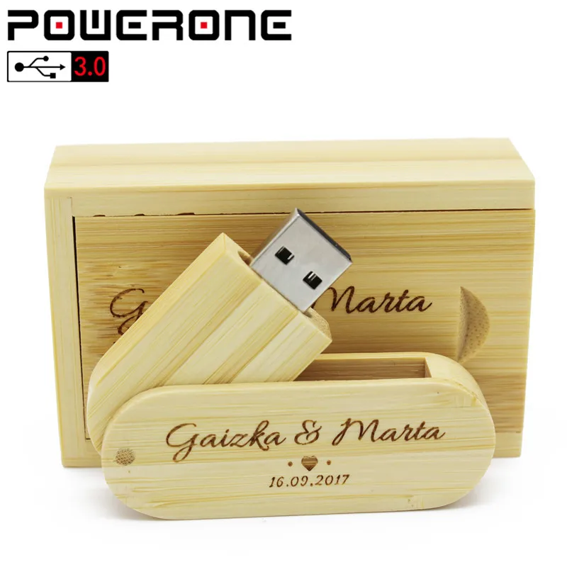 POWERONE USB 3 0 (Бесплатный Пользовательский логотип) деревянный флеш накопитель 4 ГБ 16