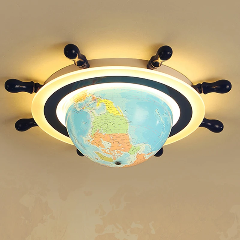 Детская комната светодиодный потолочный светильник защита глаз Спальня  потолочный светильник Глобус детская площадка детский сад мультфильм свет |  AliExpress