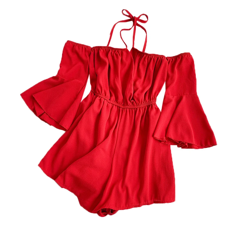 2019 новые модные женские комбинезоны праздничный летний комбинезон с v образным