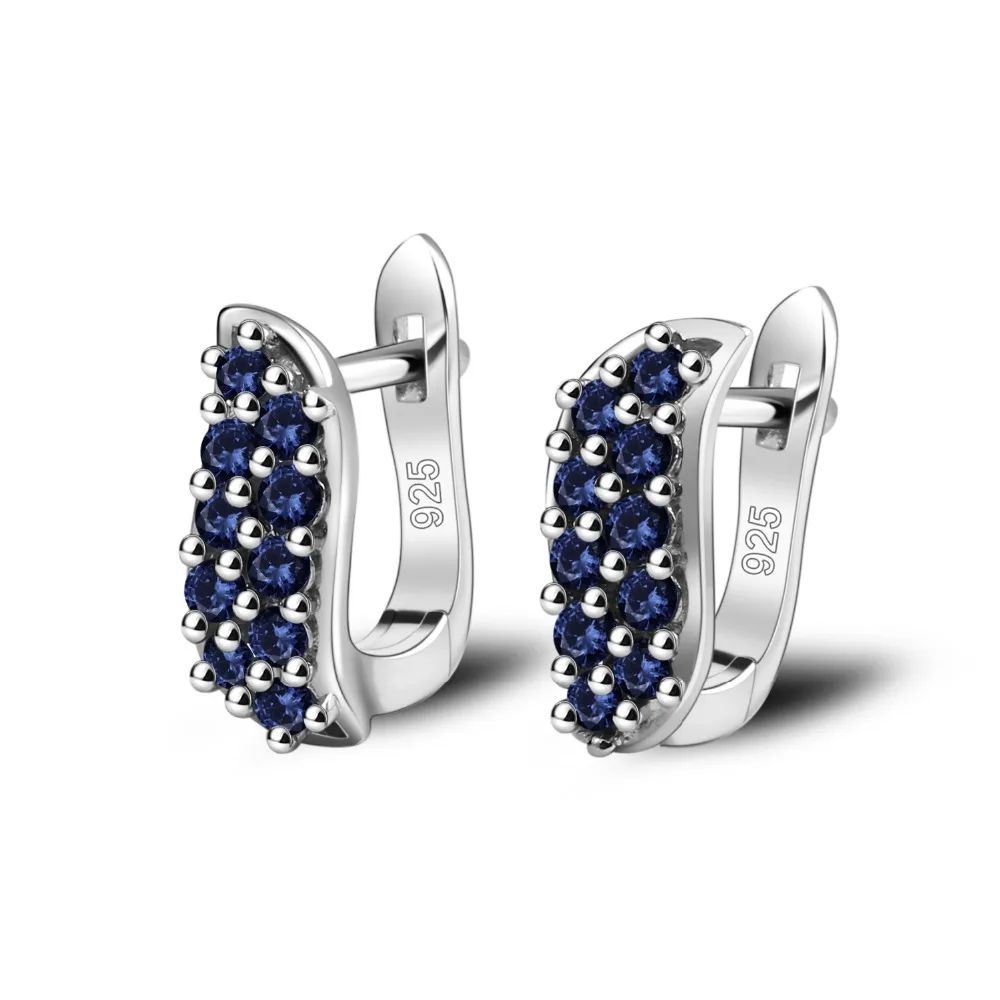 Женские винтажные серьги-гвоздики из серебра 925 пробы с голубым серьги