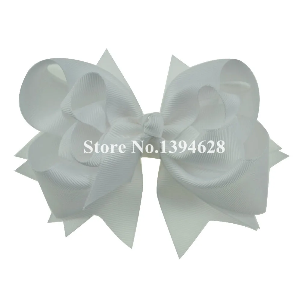 Банты однотонные белые с зажимами 6 см 5 дюймов 3 слоя 1/1 шт.|bow clip|bow sweaterbow red |