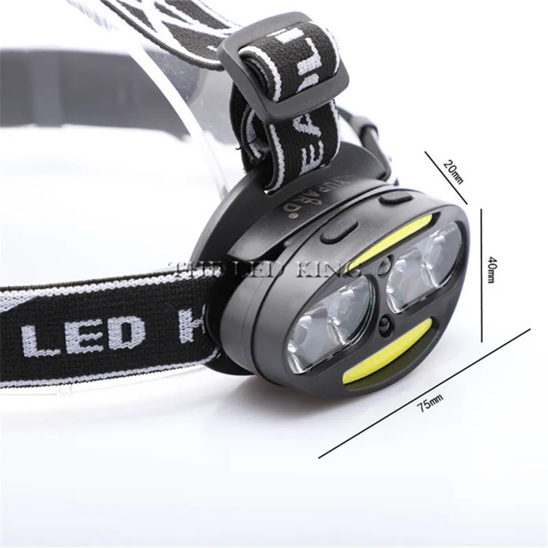 Налобный фсветильник рь с датчиком движения 40000 лм налобный фонарь 4 * T6 + 2 COB