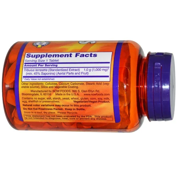 NOW Foods Tribulus 1000 мг стандартный экстракт минимум 45% сапонины 90 шт