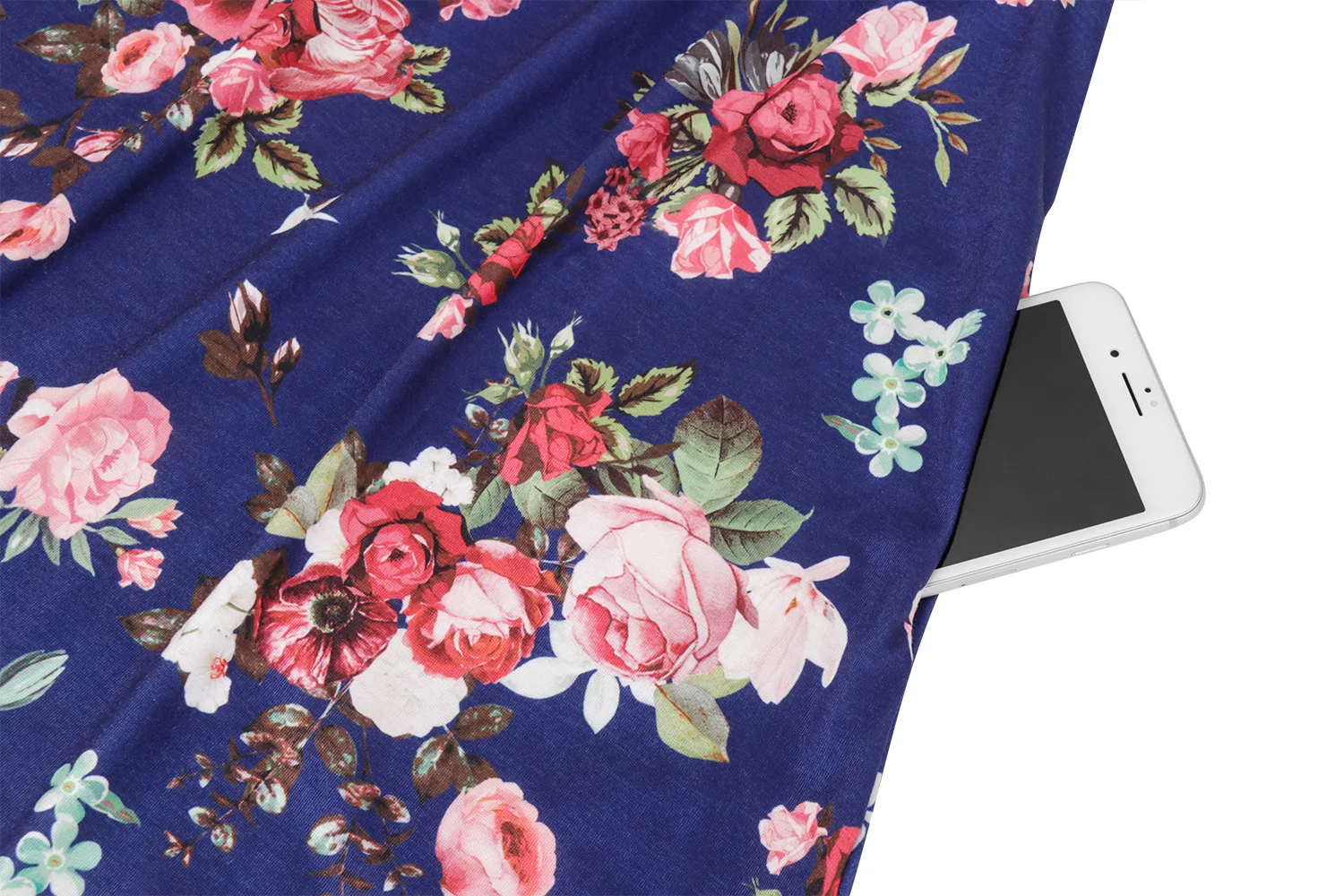 

Floral Flower Printed Elastic Waist Women Dress Sandy Beach Vintage Party Robes Knee Length Girl Dresses drop Shipping Vestidos