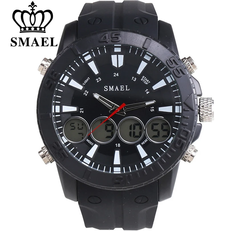 Мужские электронные часы со светодиодный Ной подсветкой и силиконовым