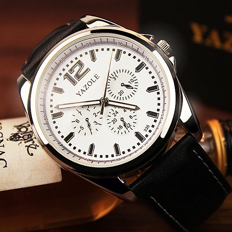 

New listing Yazole Men watch Luxury Brand Watches Quartz Clock Fashion Leather belts Watch Cheap Sports wristwatch relogio male