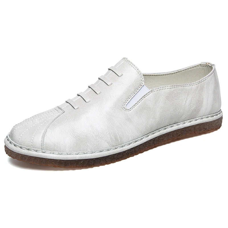 SANBANG 2018 retro round summer new flat microfiber handmade leather casual shoe business breathable driving men LX5 | Обувь