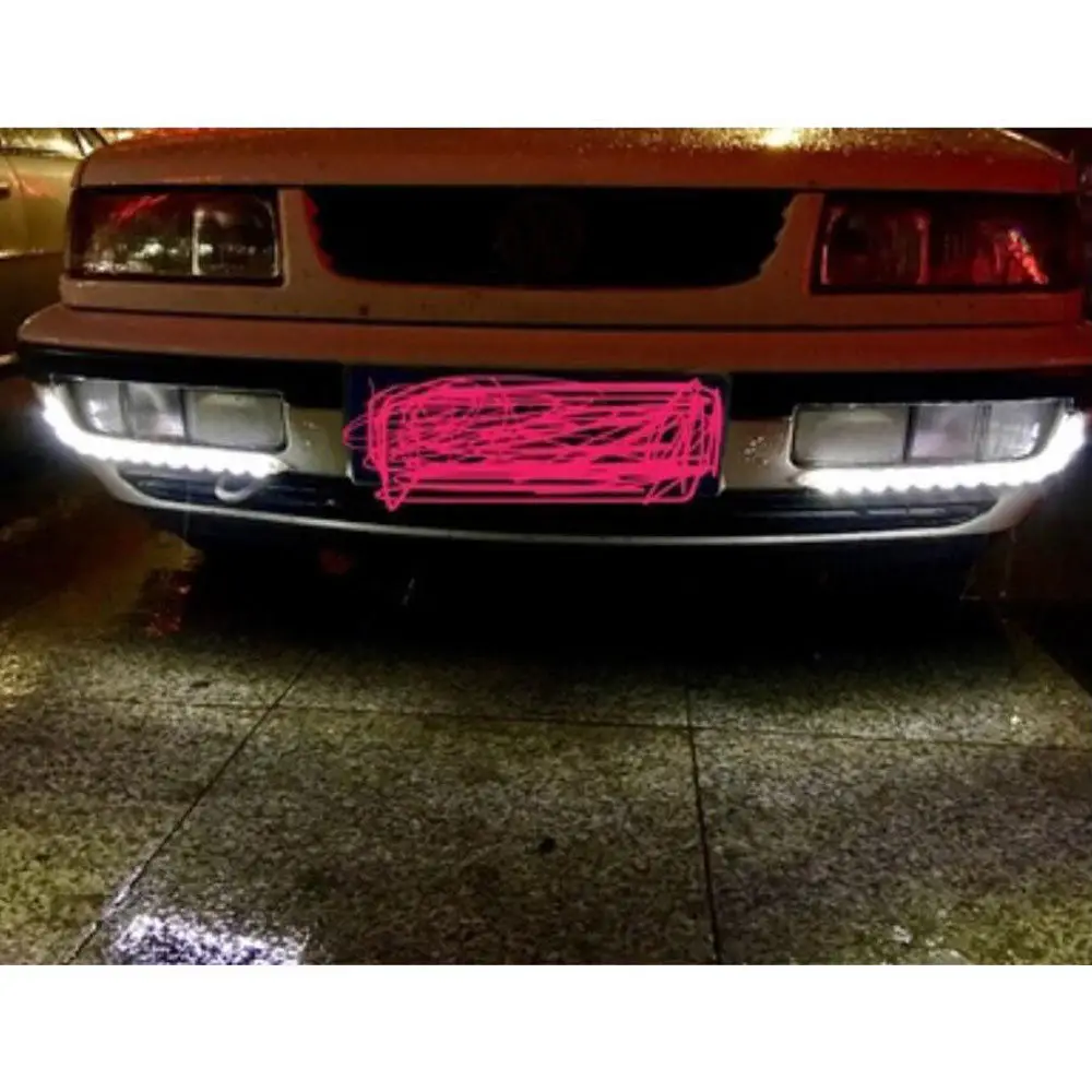 Pair Universal Car DRL 12 LED Flexible Daytime Running Light Driving Daylight Fog Lamp | Автомобили и мотоциклы