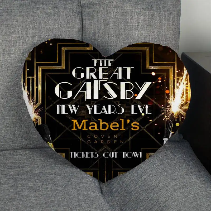 

The Great Gatsby Music Custom Heart Shape Pillow Cover Custom Zipper Pillowcase Cover Wedding Home Office Decorative