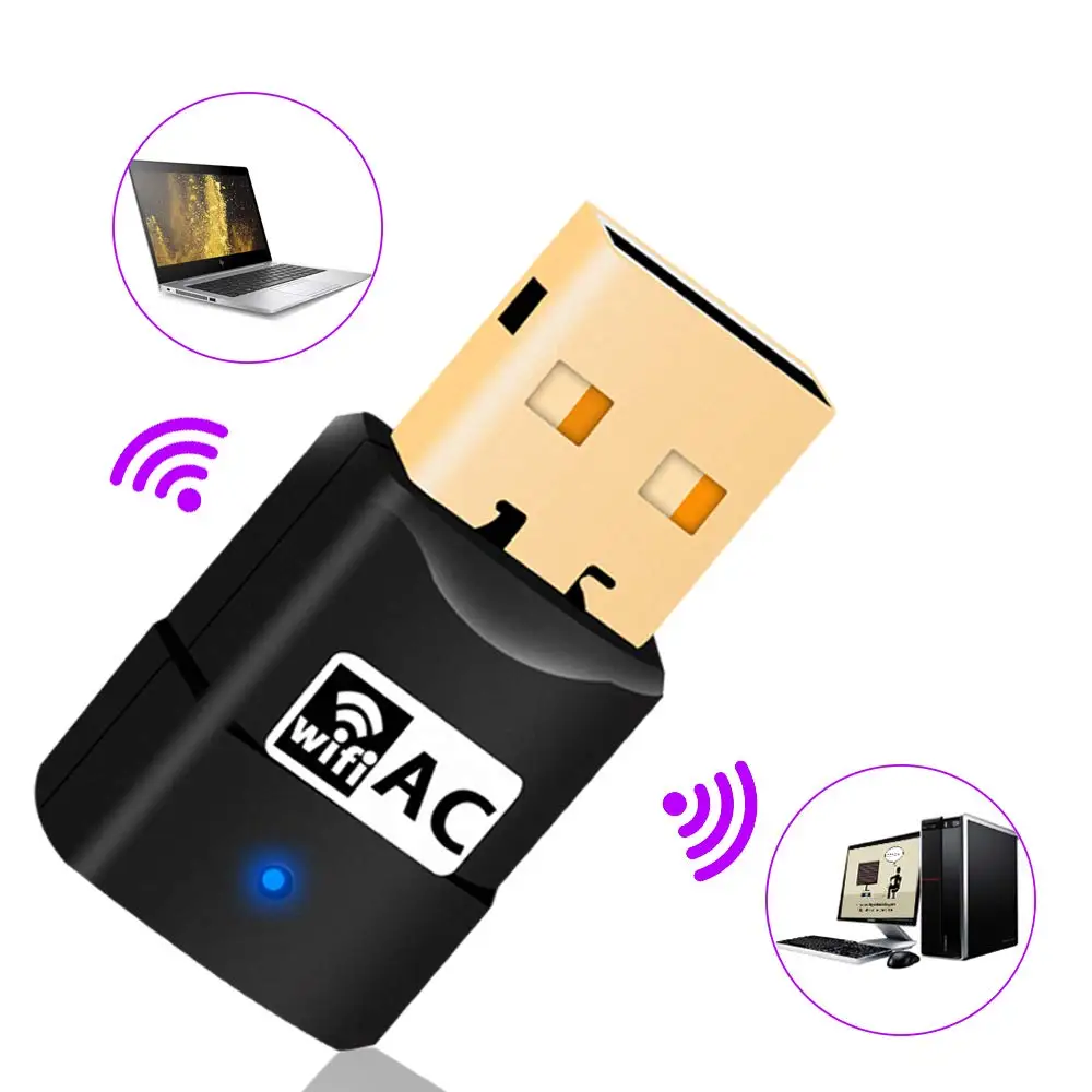 2,4G/5,8G беспроводной аудио приемник передатчик мини USB беспроводная сетевая карта Wifi приемник 600 Мбит/с беспроводной адаптер для ПК