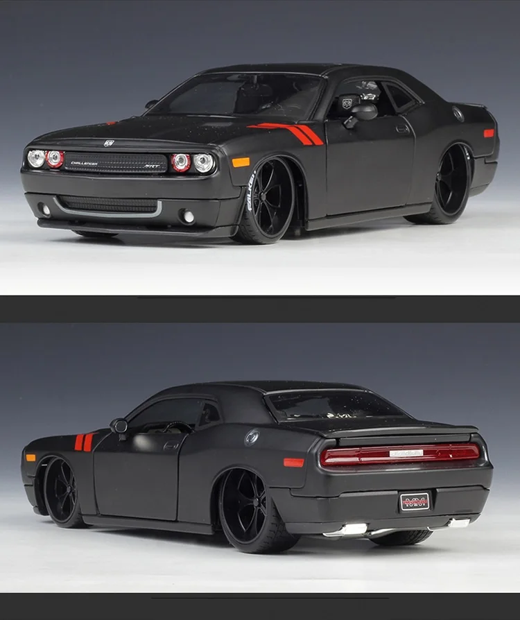 1:24 Maisto Dodge Challenger 2008 матовый черный литой модельный автомобиль