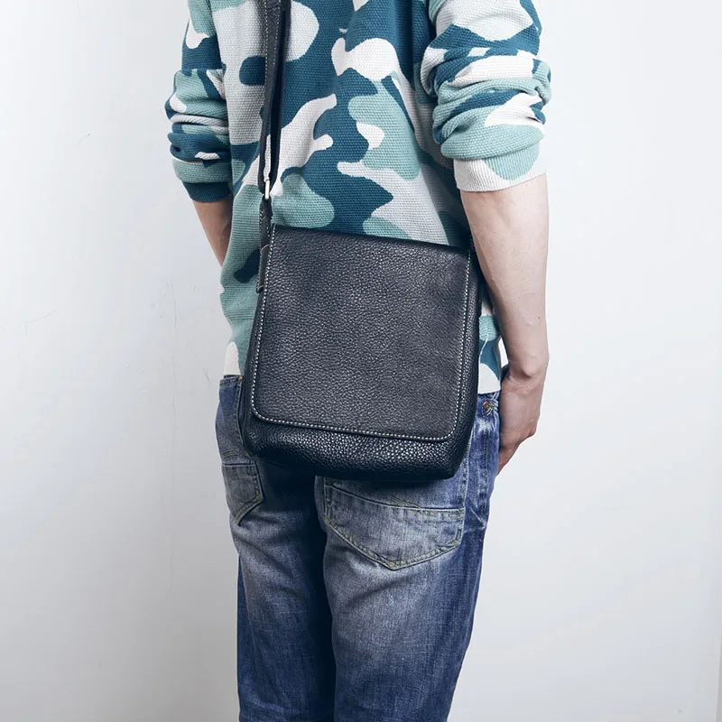 LANSPACE мужская кожаная сумка через плечо Маленькая модная на одно |