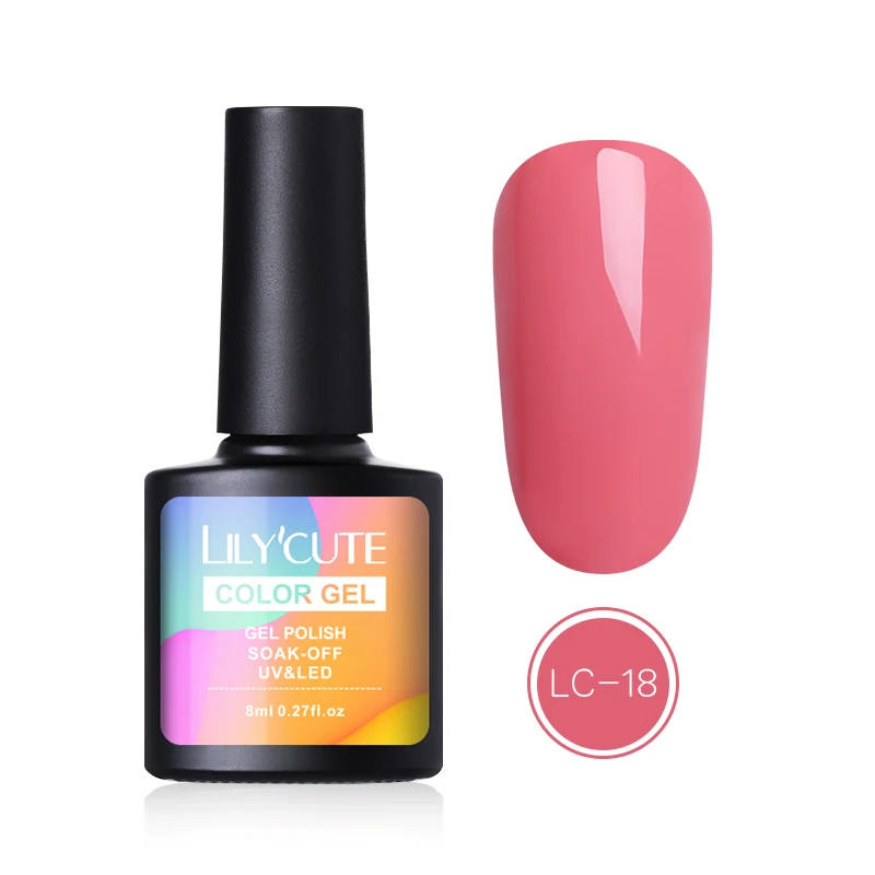 LC18 LILYCUTE 8 мл Хэллоуин УФ-гель для ногтей чистый цвет ногтей гель лак светодиодный Полупостоянный гель лак праймер для ногтей гель - Цвет: LC18