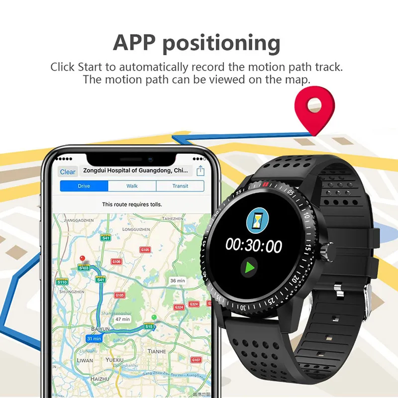 Умные часы для мужчин и женщин водонепроницаемые IP67 GPS умные с кровяным давлением