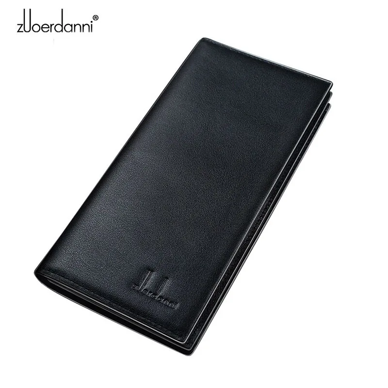 Длинный кошелек A208A для мужчин мягкий бумажник на молнии большой купюр визитница
