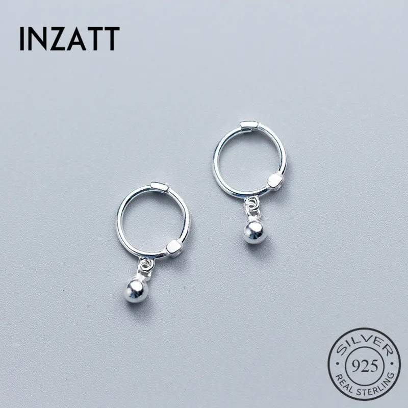 Женские серьги кольца INZATT вечерние из серебра 925 пробы с кулоном в форме сердца и